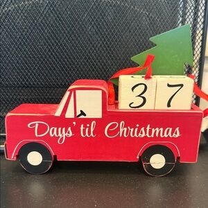 Red Christmas Countdown Truck Toy